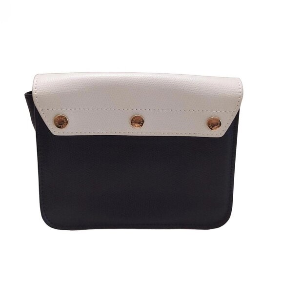 Auth FURLA Metropolis - Black Cream Leather Shoulder Bag - Picture 3 of 10